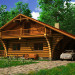 Wood House in 3d max vray resim