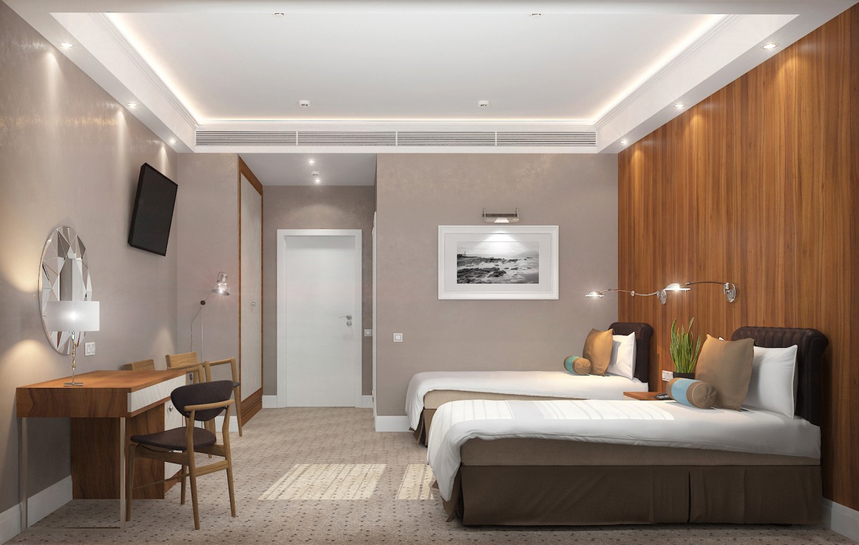 "Standard" rooms in the hotel in 3d max vray image