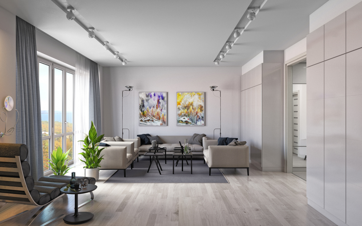 Residential complex "Nobel" 1 bedroom apartment. in 3d max corona render image