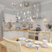 Кухня-вітальня в скандинавському стилі в 3d max vray зображення