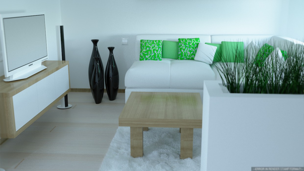 स्कैंडिनेवियाई शैली रहने वाले कमरे 3d max corona render में प्रस्तुत छवि