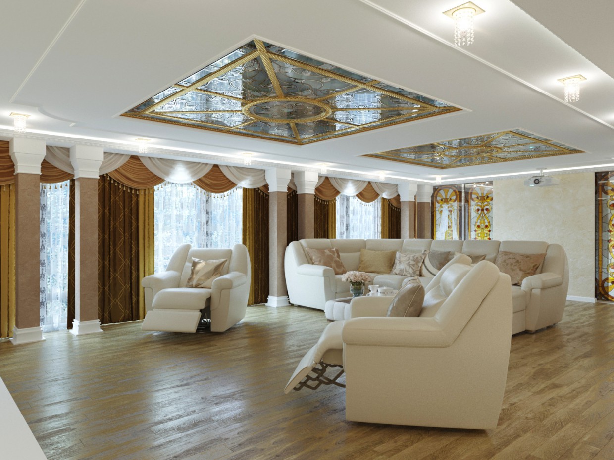 Home cinema and bedroom in 3d max corona render image