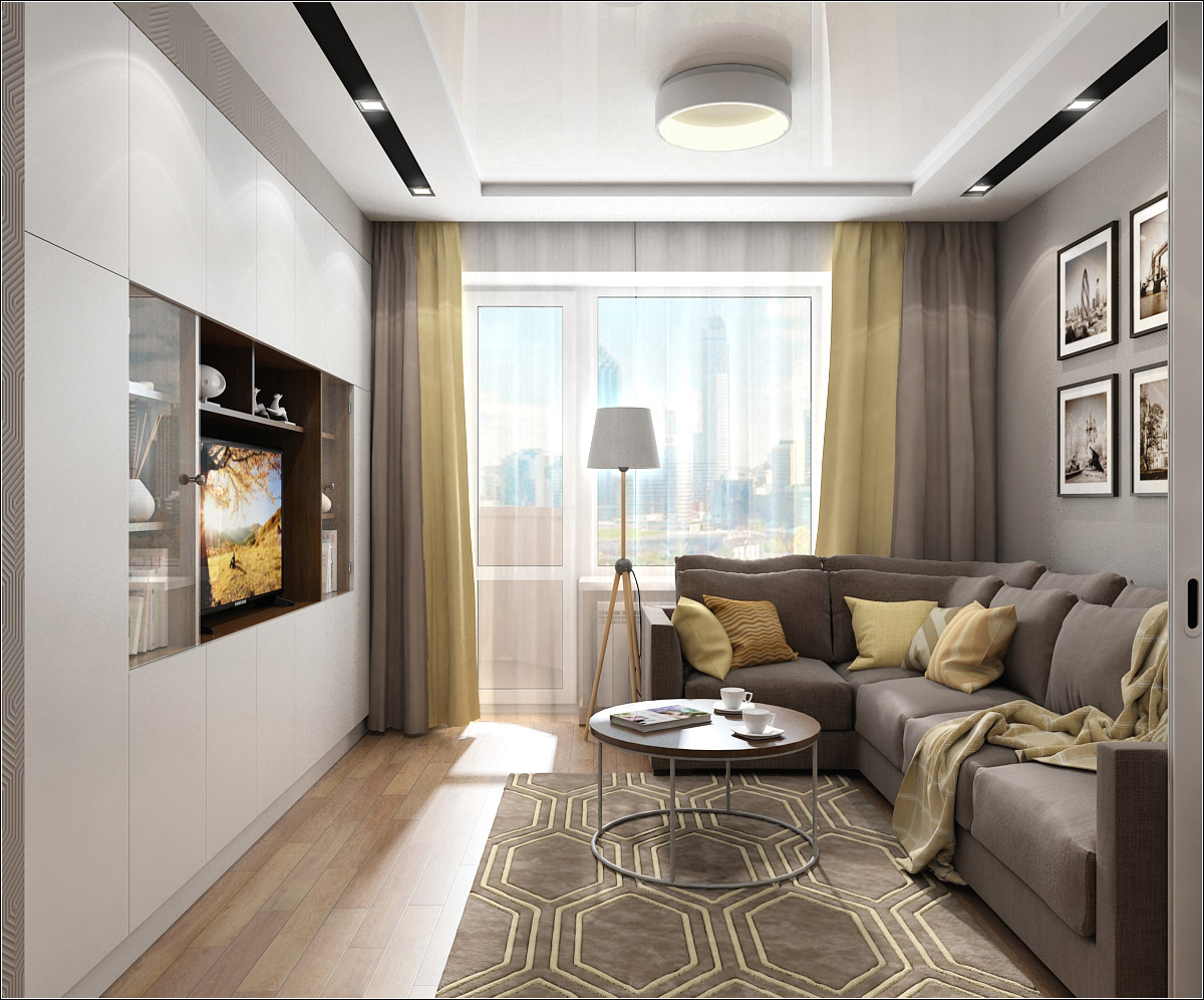 Design de interiores de uma sala de estar em Chernigov em 3d max vray 1.5 imagem