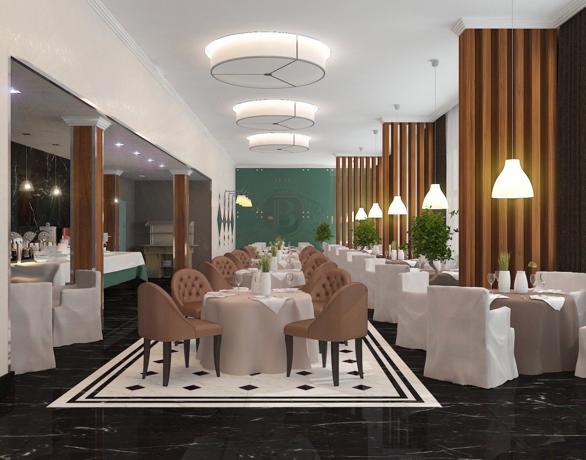 imagen de El restaurante del hotel en 3d max vray