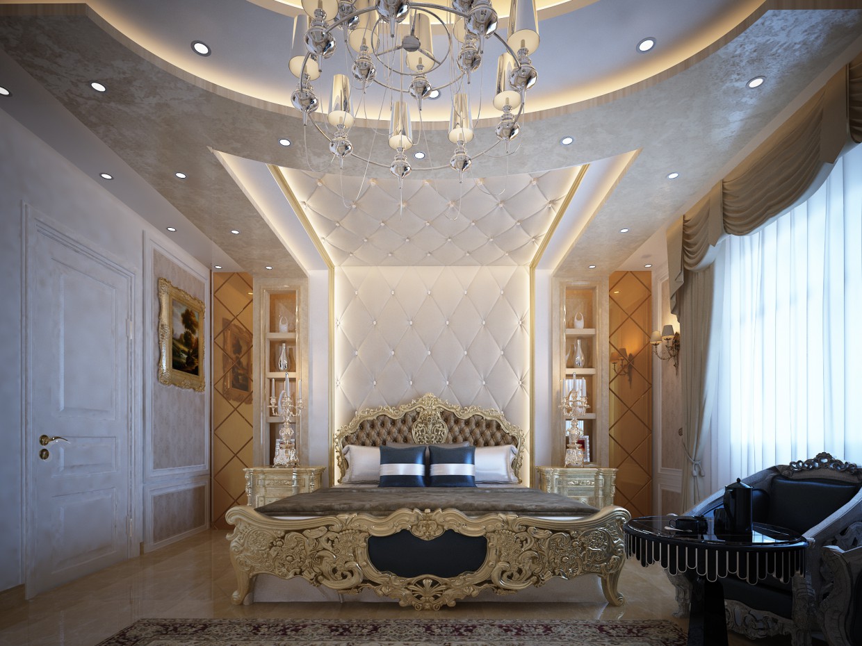 Klasik yatak odası in 3d max vray 3.0 resim
