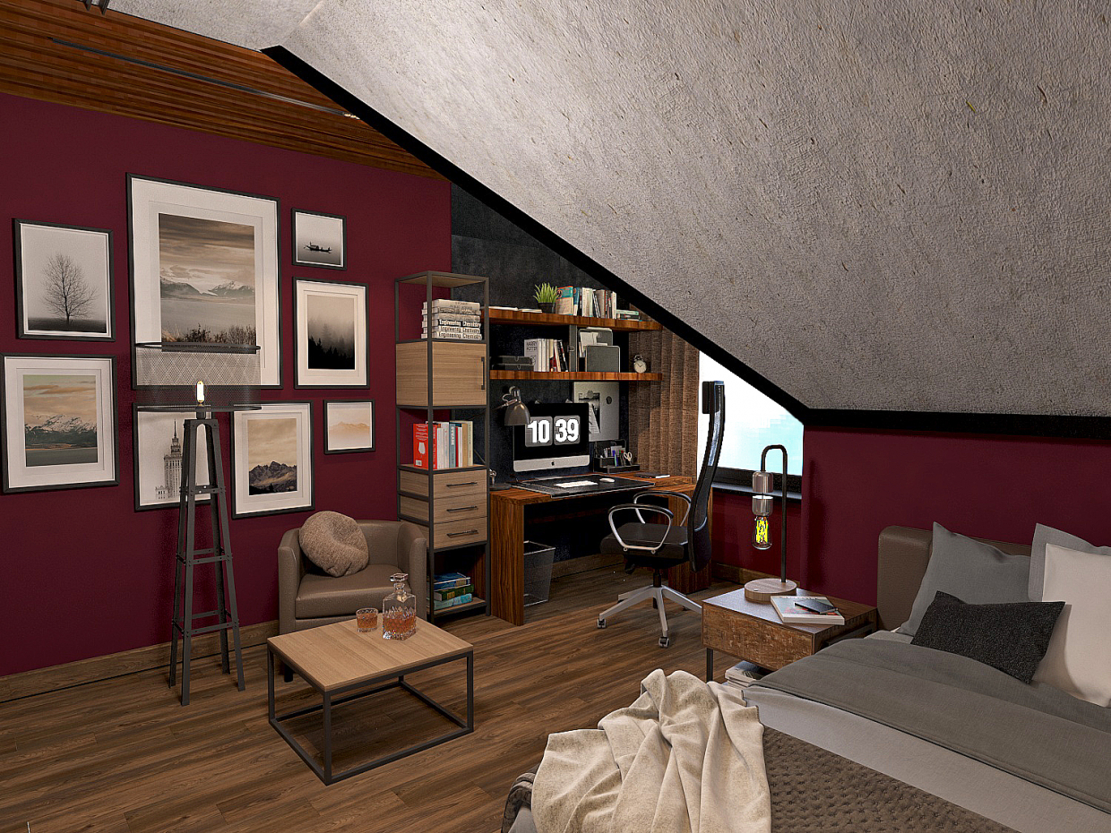 एक निजी घर में कमरा 3d max vray 3.0 में प्रस्तुत छवि