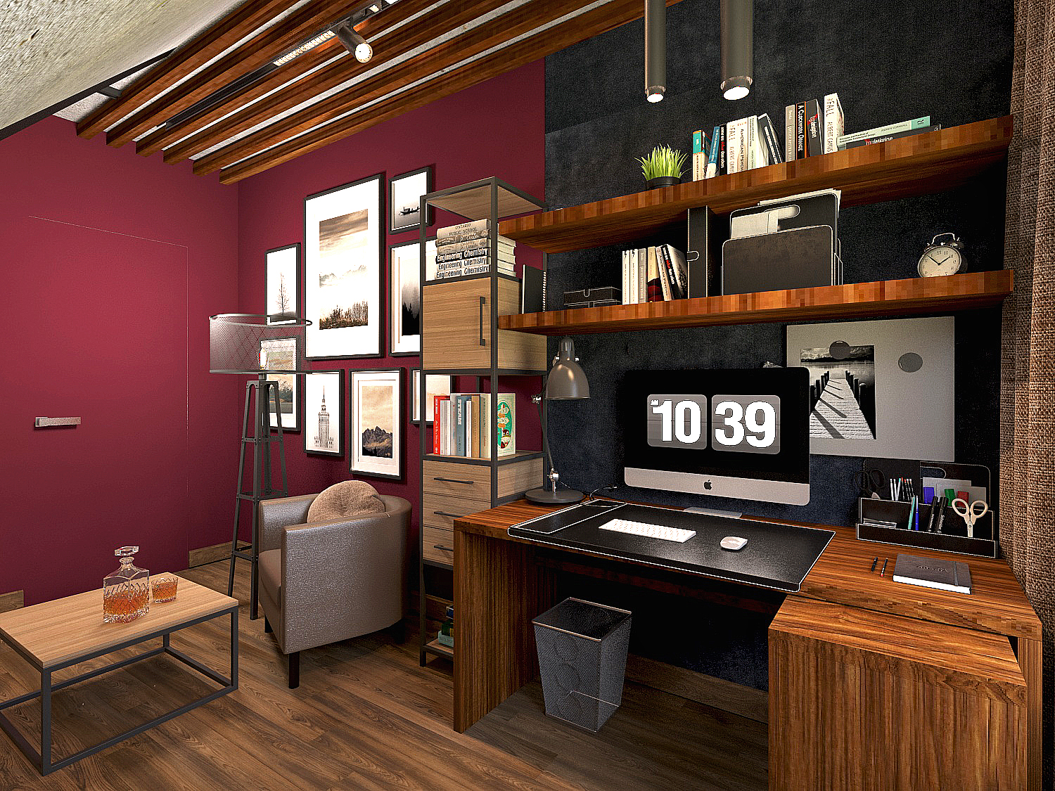 एक निजी घर में कमरा 3d max vray 3.0 में प्रस्तुत छवि