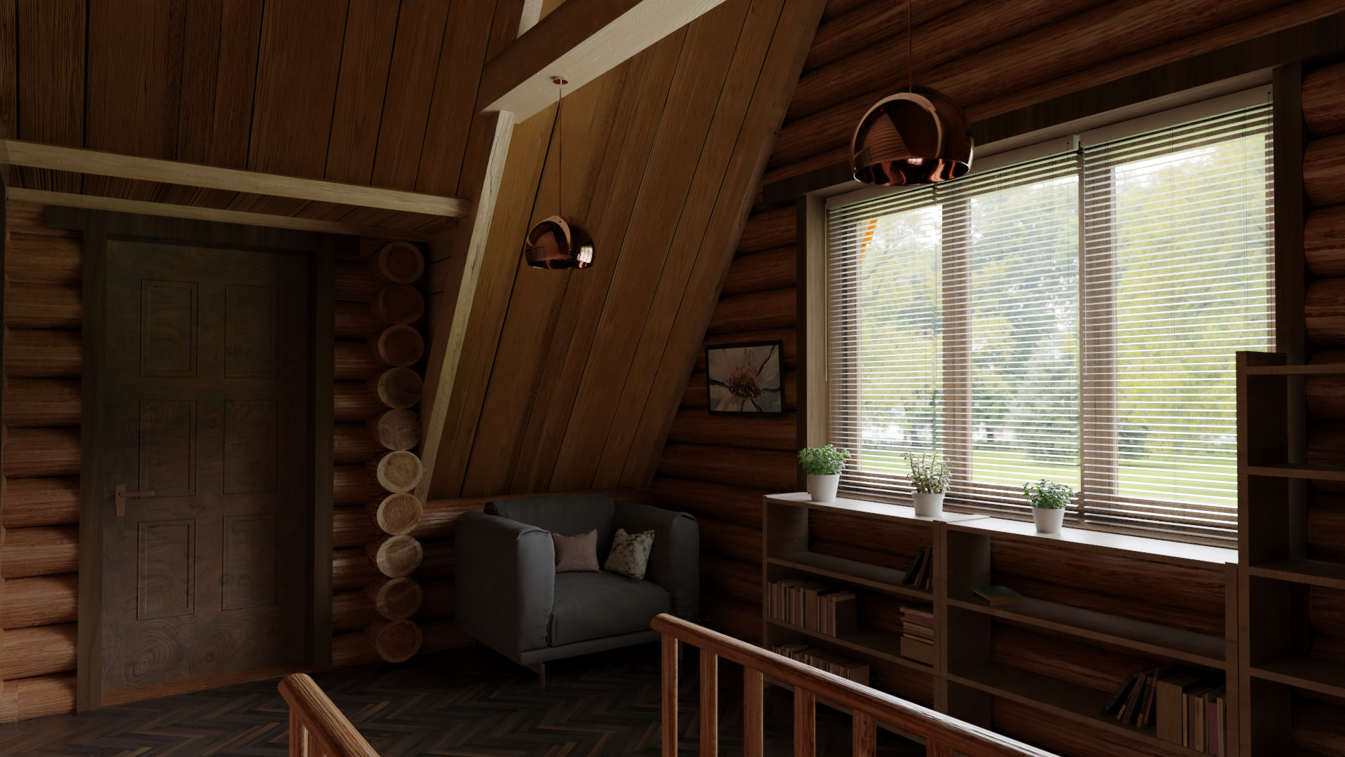 Maison en bois dans Blender cycles render image