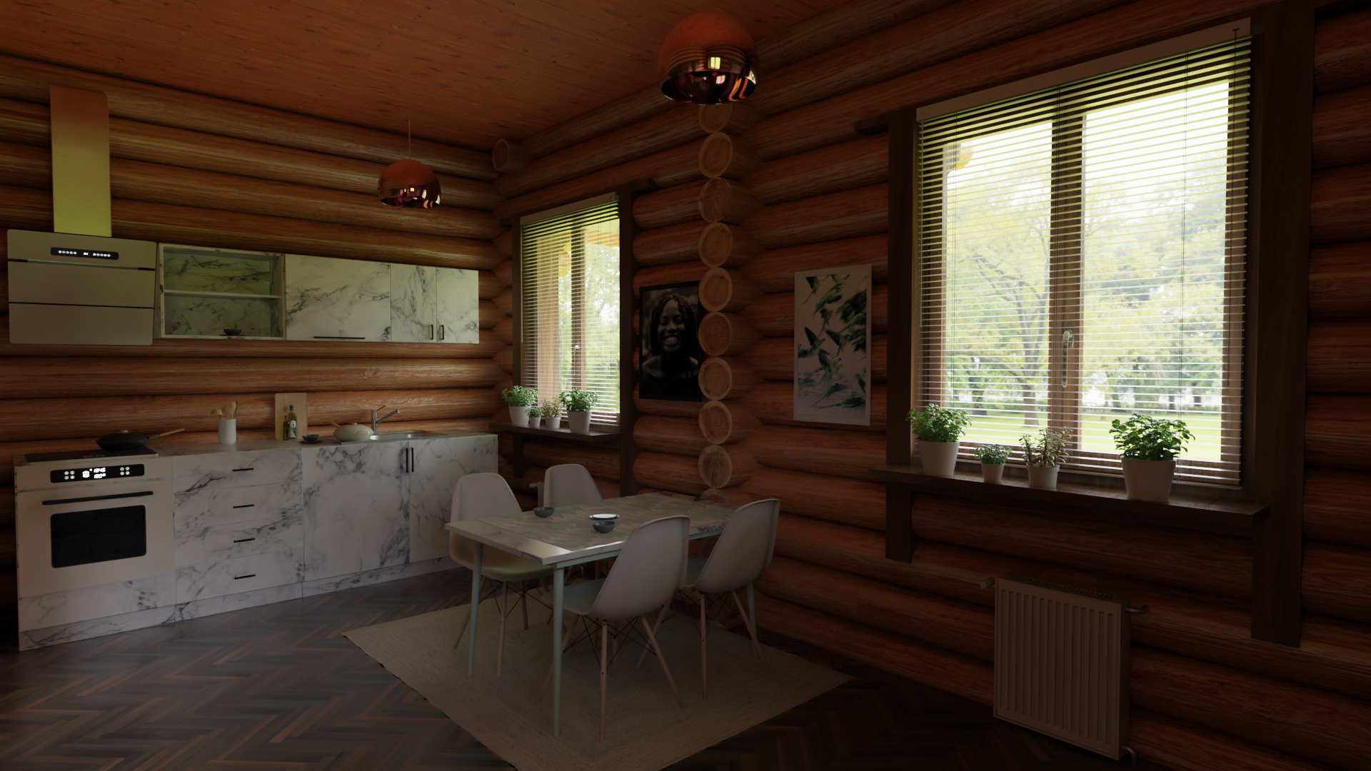 imagen de Casa de madera en Blender cycles render