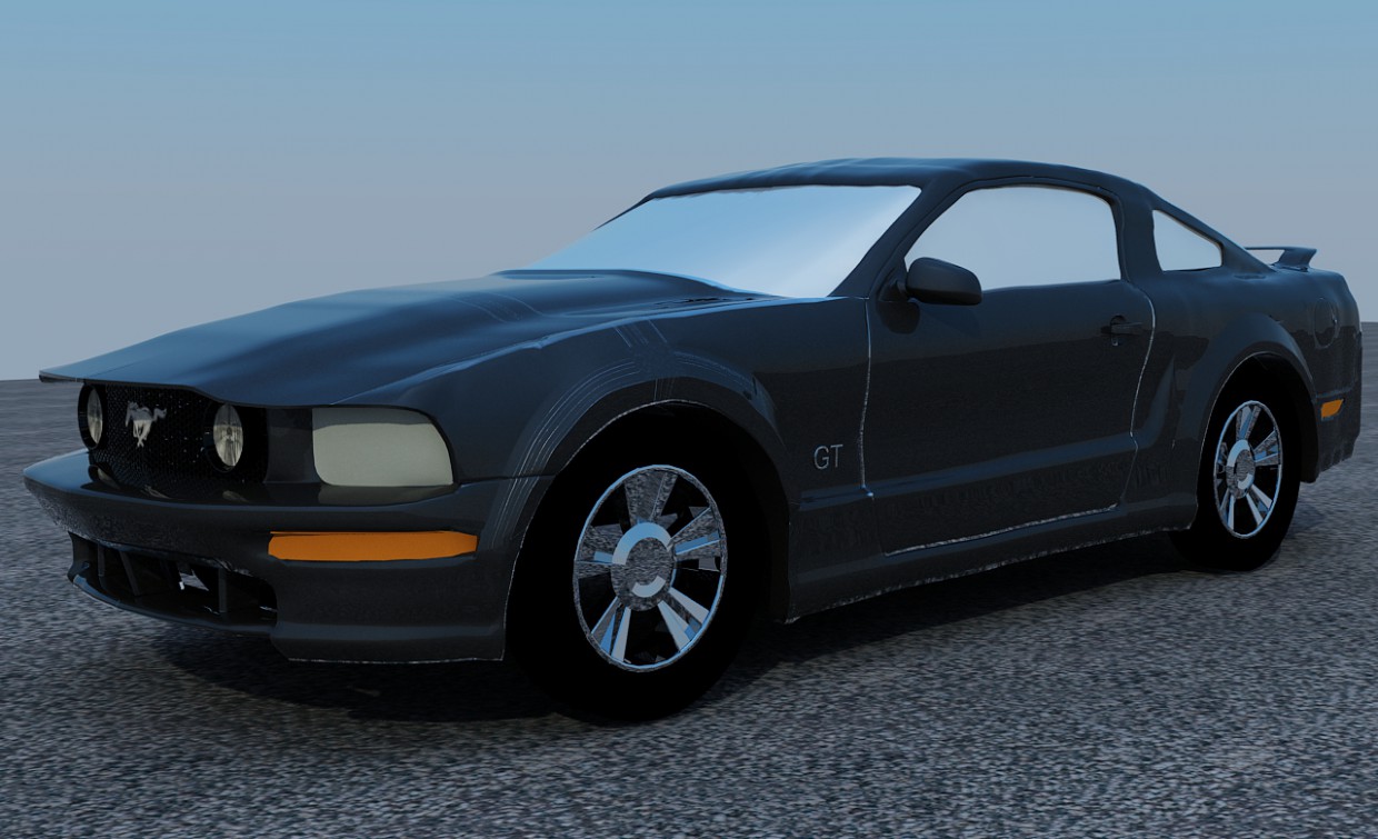 Ford Mustang GT V8 in 3d max vray image