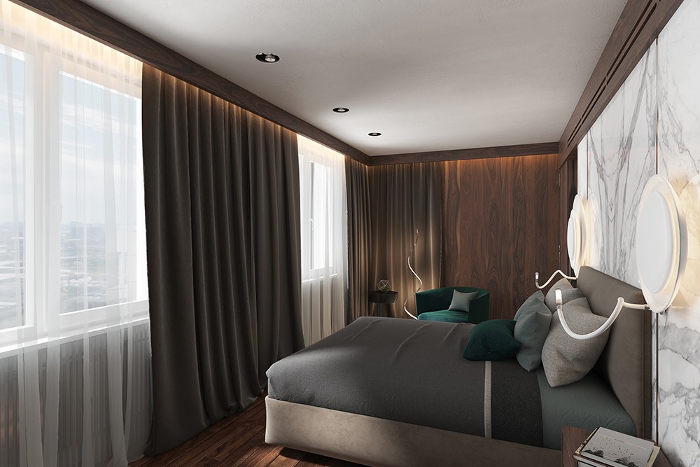 Apartment in modern style in Blender cycles render image