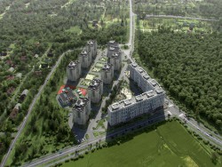 Visualização de complexo residencial