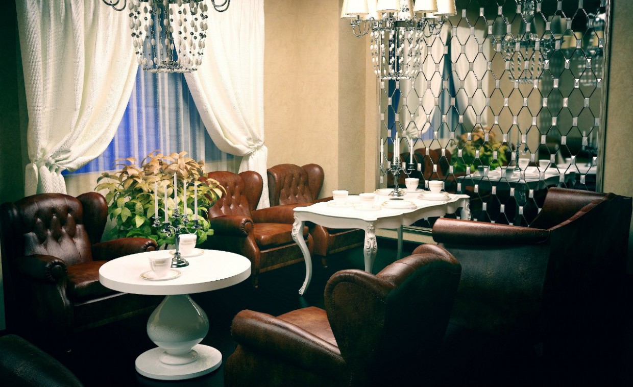 Hall Restaurant in 3d max vray image