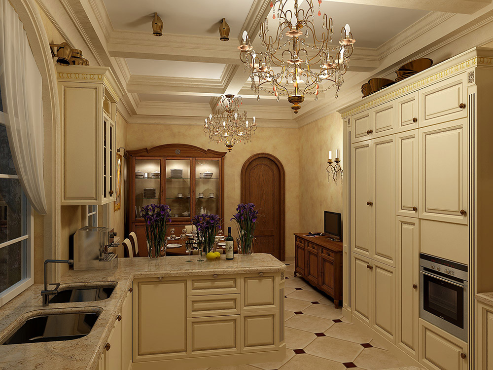 Kitchen in mansion dans Blender cycles render image