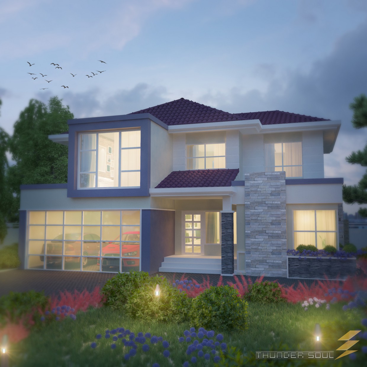 imagen de Diseño de casa moderna bajo presupuesto semi en 3d max vray 3.0