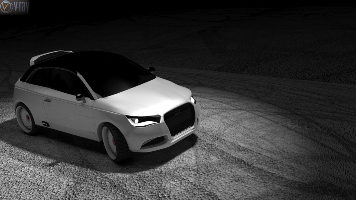 Audi A1 sports club in 3d max vray image