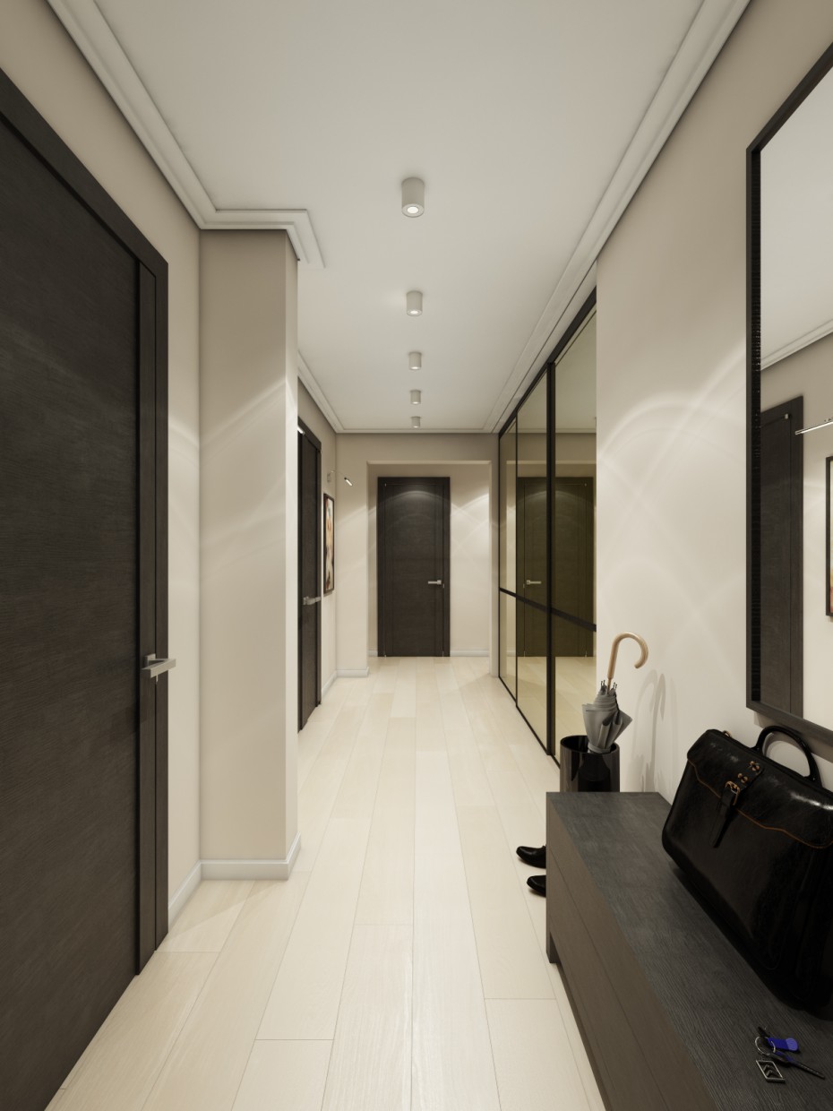Hallway in 3d max vray image