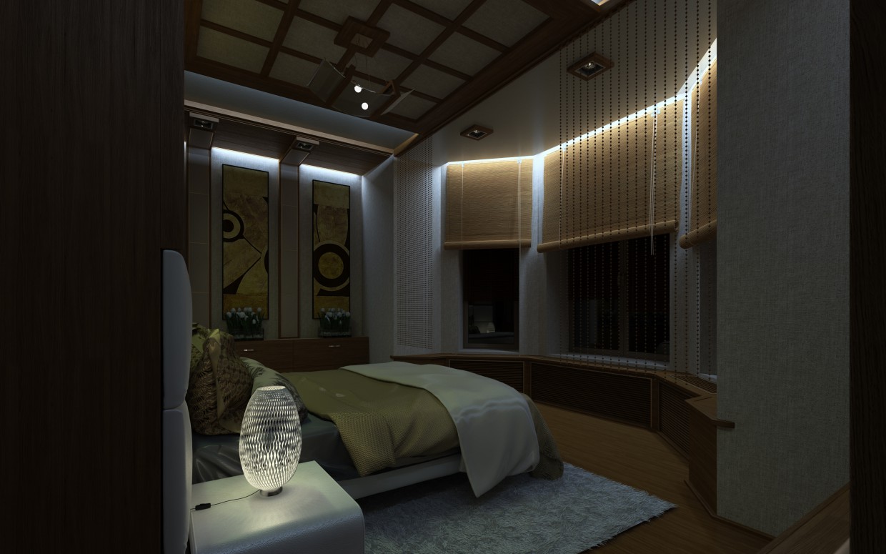 बेडरूम इंटीरियर 3d max vray में प्रस्तुत छवि