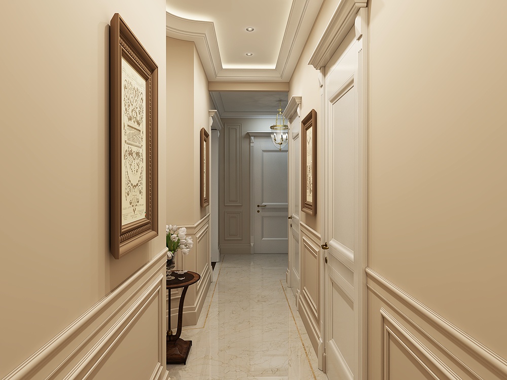 Классический интерьер квартиры в 3d max corona render изображение