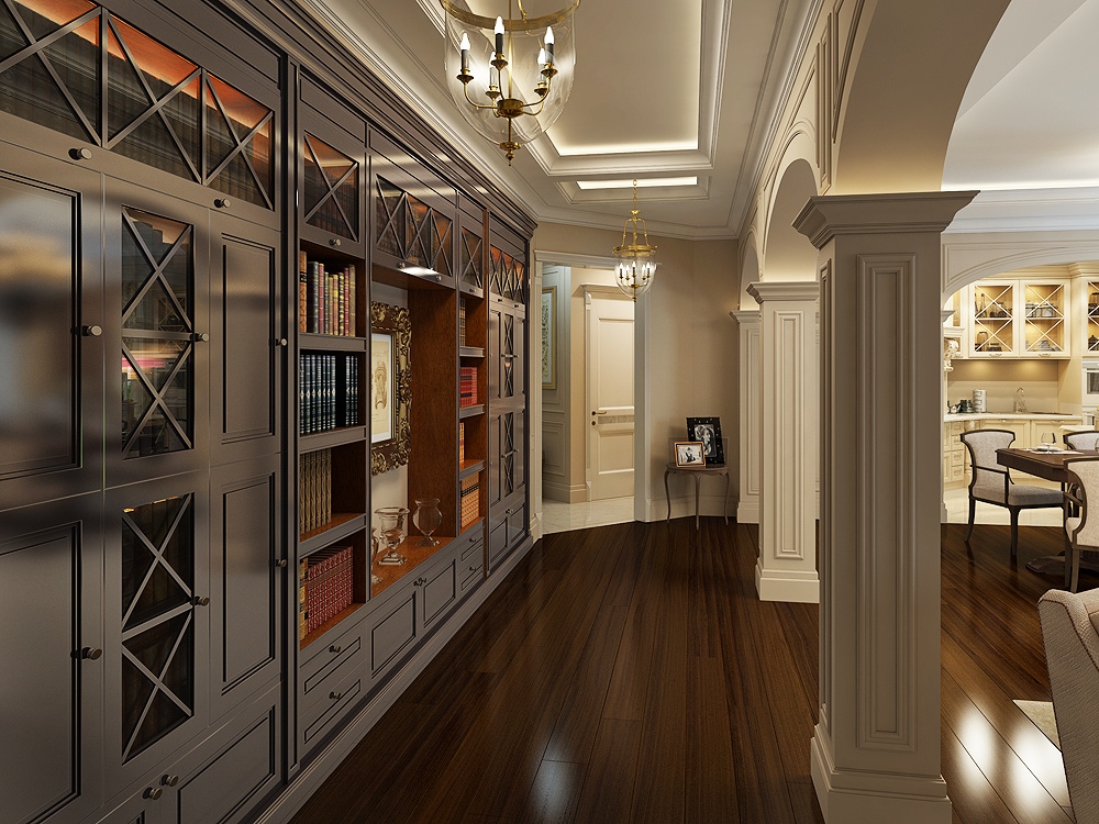 Classic interior of the apartment in 3d max corona render image