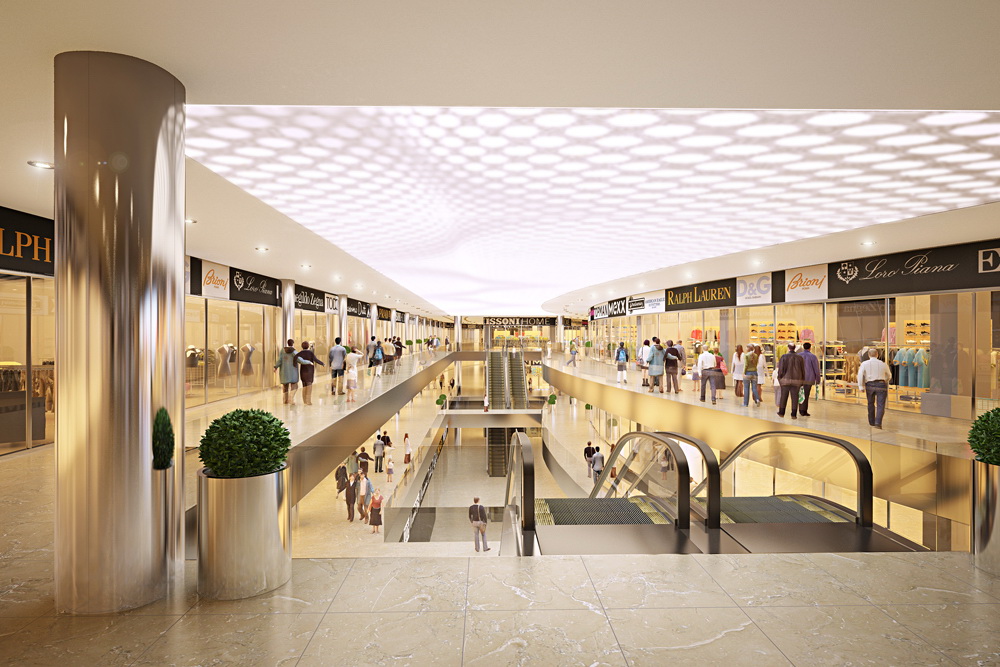 Retail area in 3d max corona render image