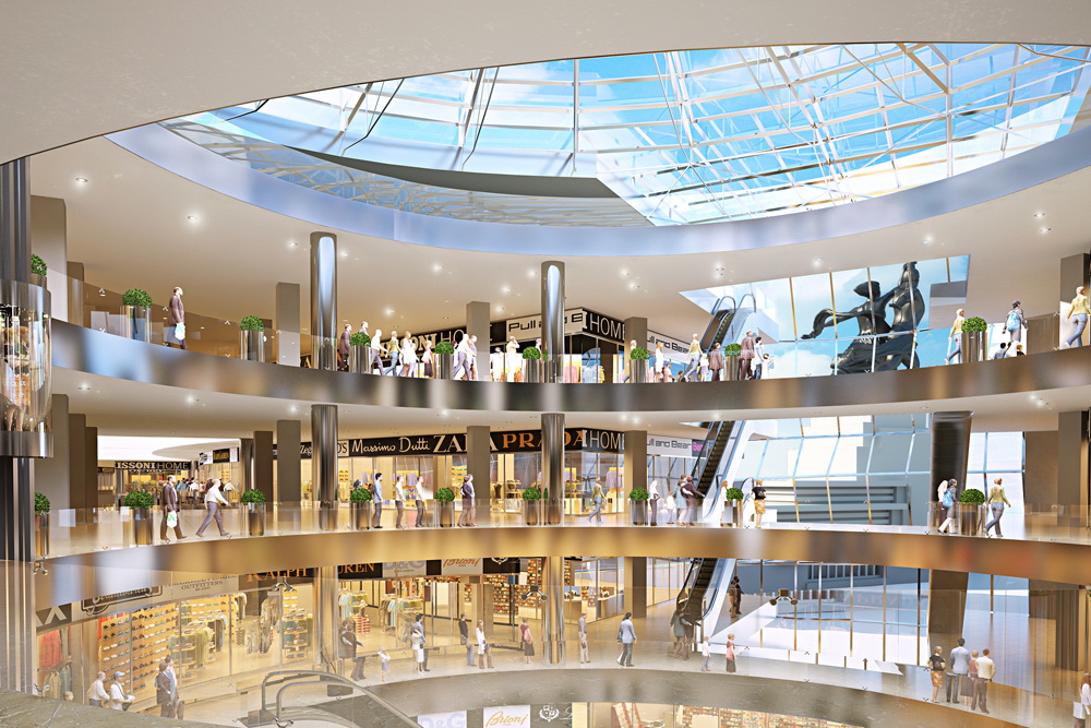 Retail area in 3d max corona render image