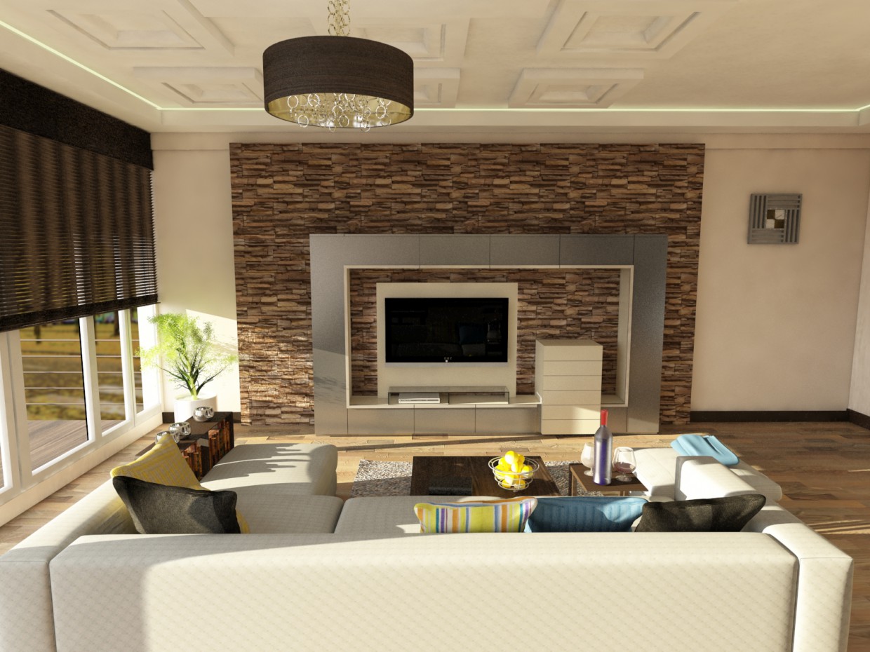 tv room in 3d max vray image