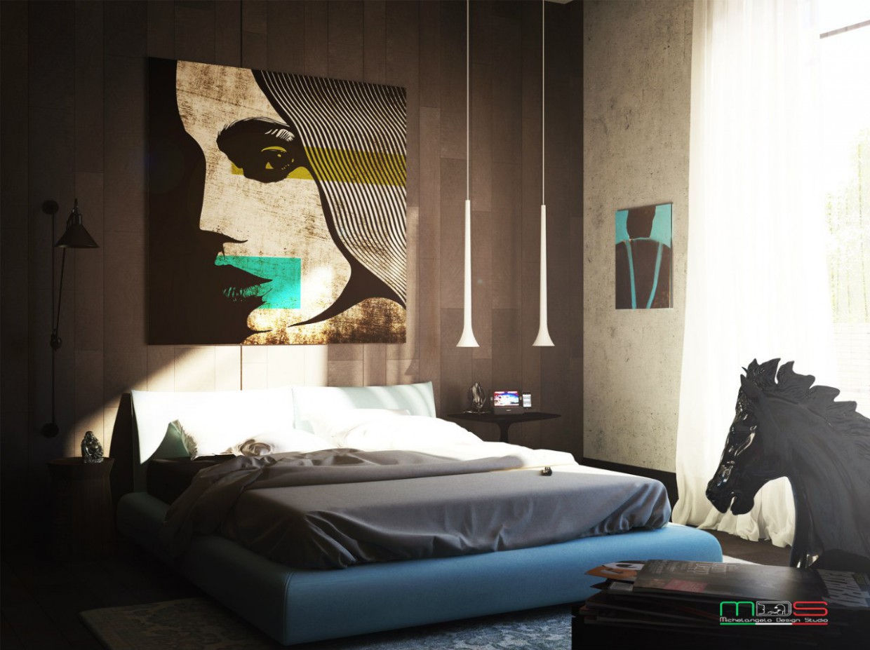 Guest bedroom in 3d max vray image