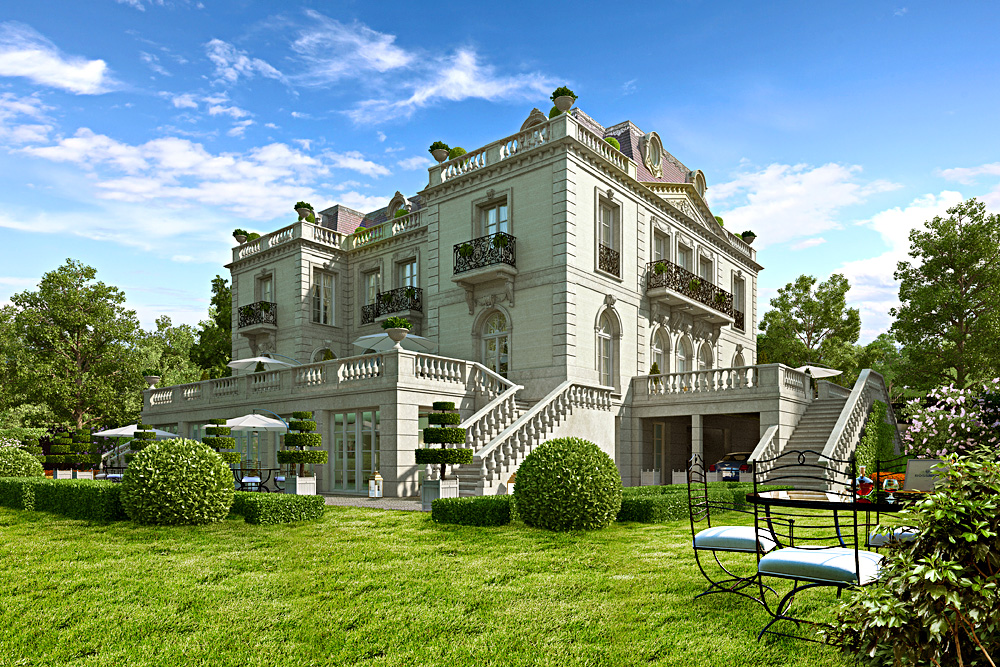 Casa do aristocrata em 3d max corona render imagem