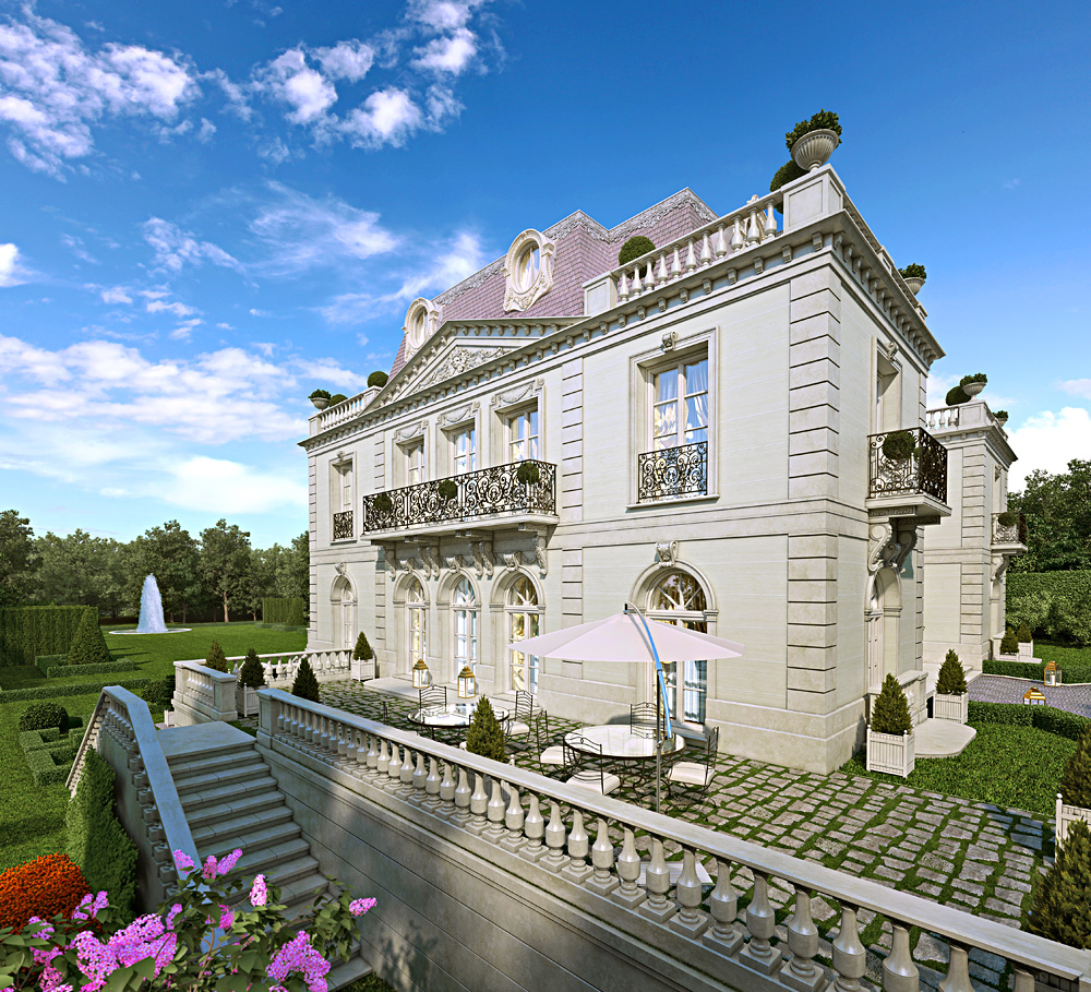 Aristokrat evi in 3d max corona render resim
