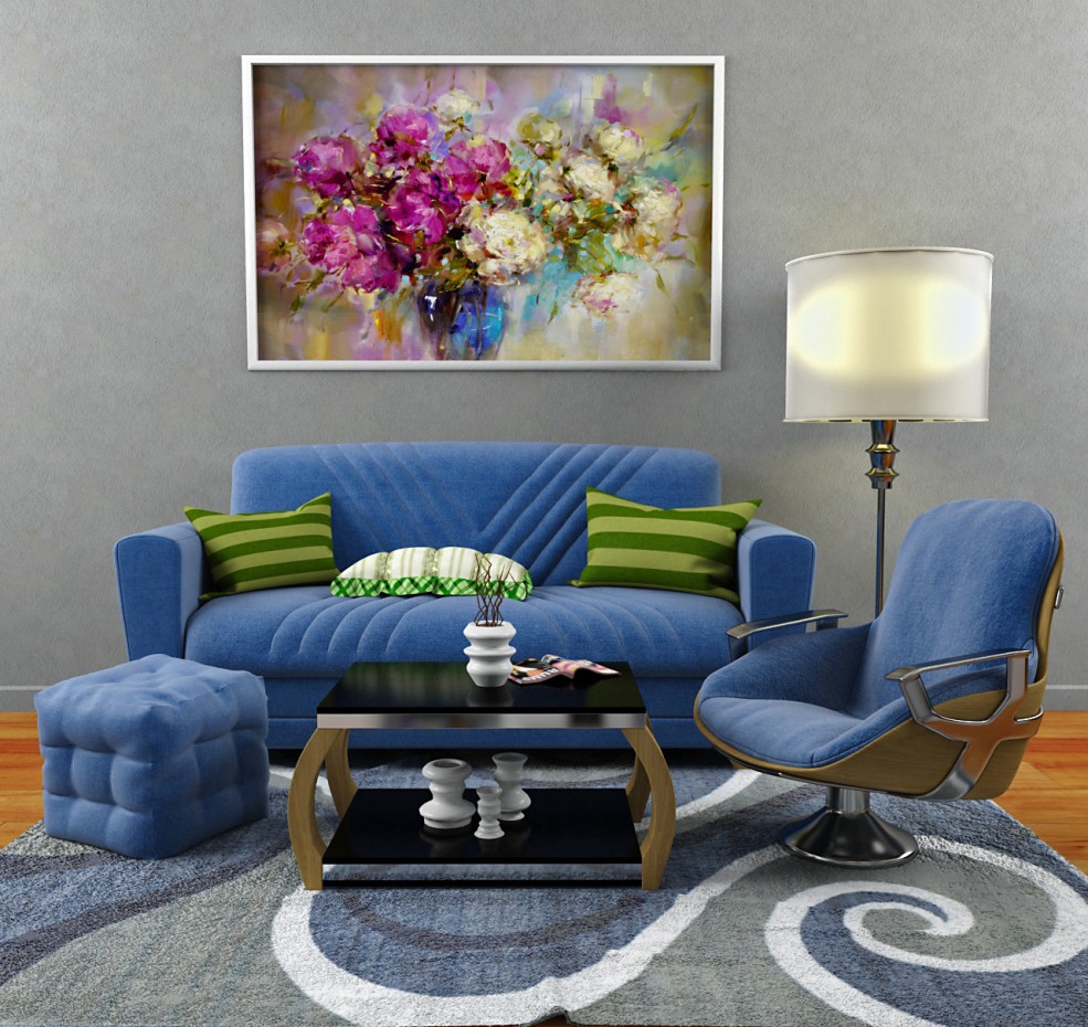 imagen de Conjunto de sofá, silla, mesa, alfombra. en 3d max vray 3.0