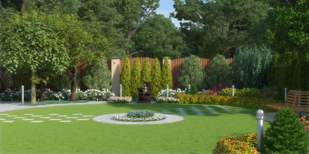 Landscaping project plot in 3d max vray 3.0 image