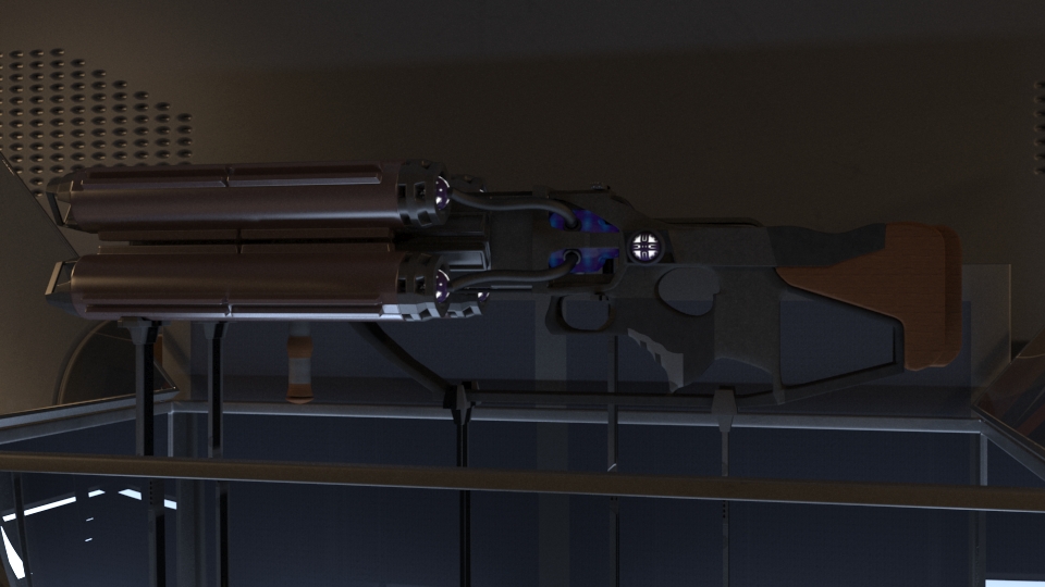 imagen de Concepto de pistola de juego Lowpoly en 3d max vray 3.0