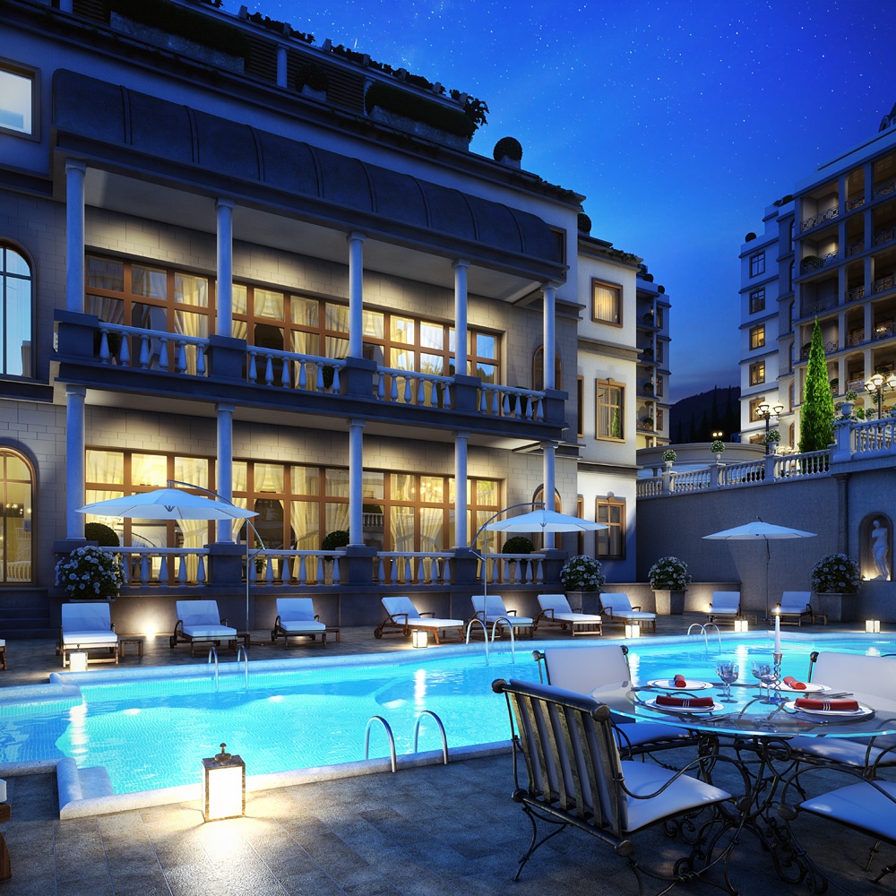 imagen de Complejo residencial "Diplomat" en 3d max corona render