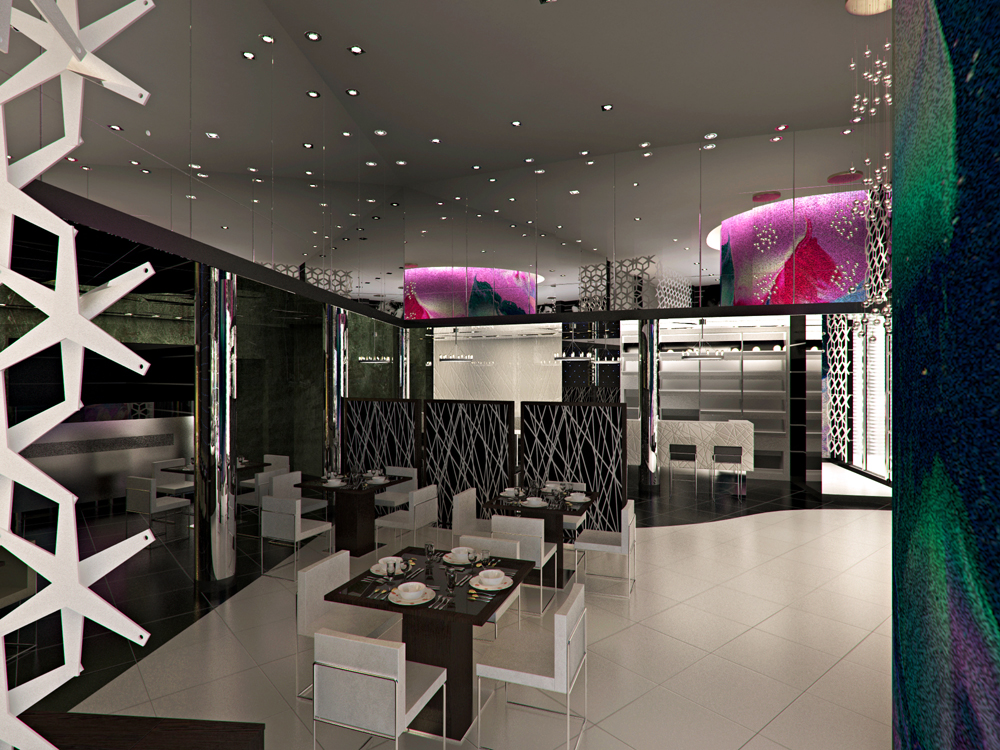 दुबई में रेस्तरां Blender cycles render में प्रस्तुत छवि