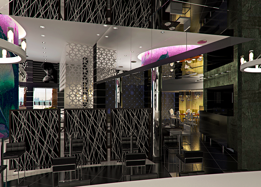 Restaurante em Dubai em Blender cycles render imagem