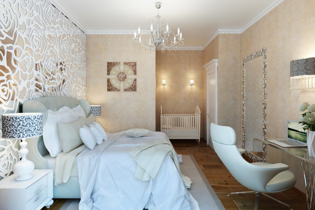 Art Deco yatak odası in 3d max vray resim