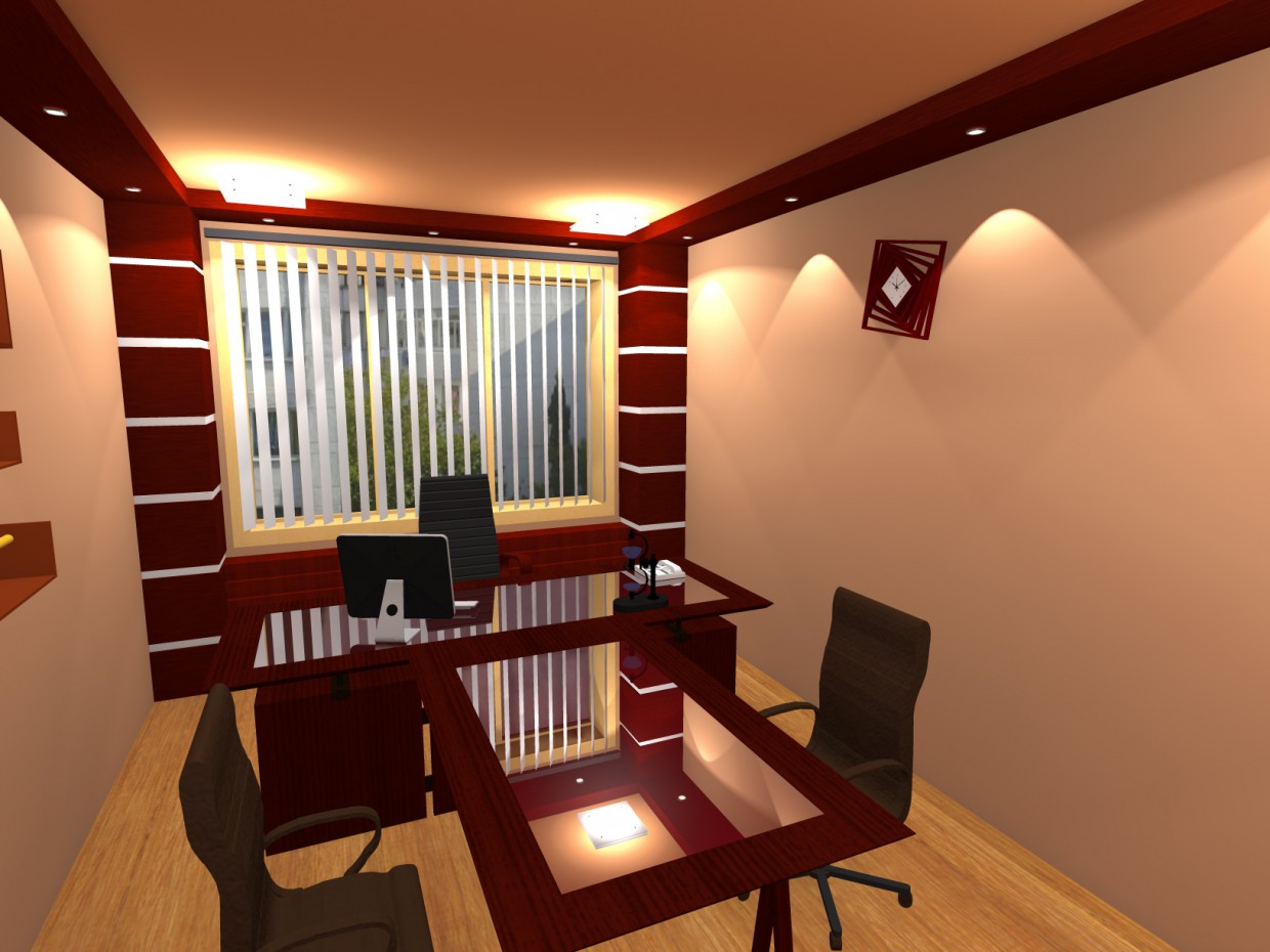 Office in 3d max vray 2.5 resim
