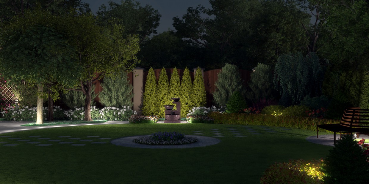 Landscaping project visualization plot in 3d max vray 3.0 image