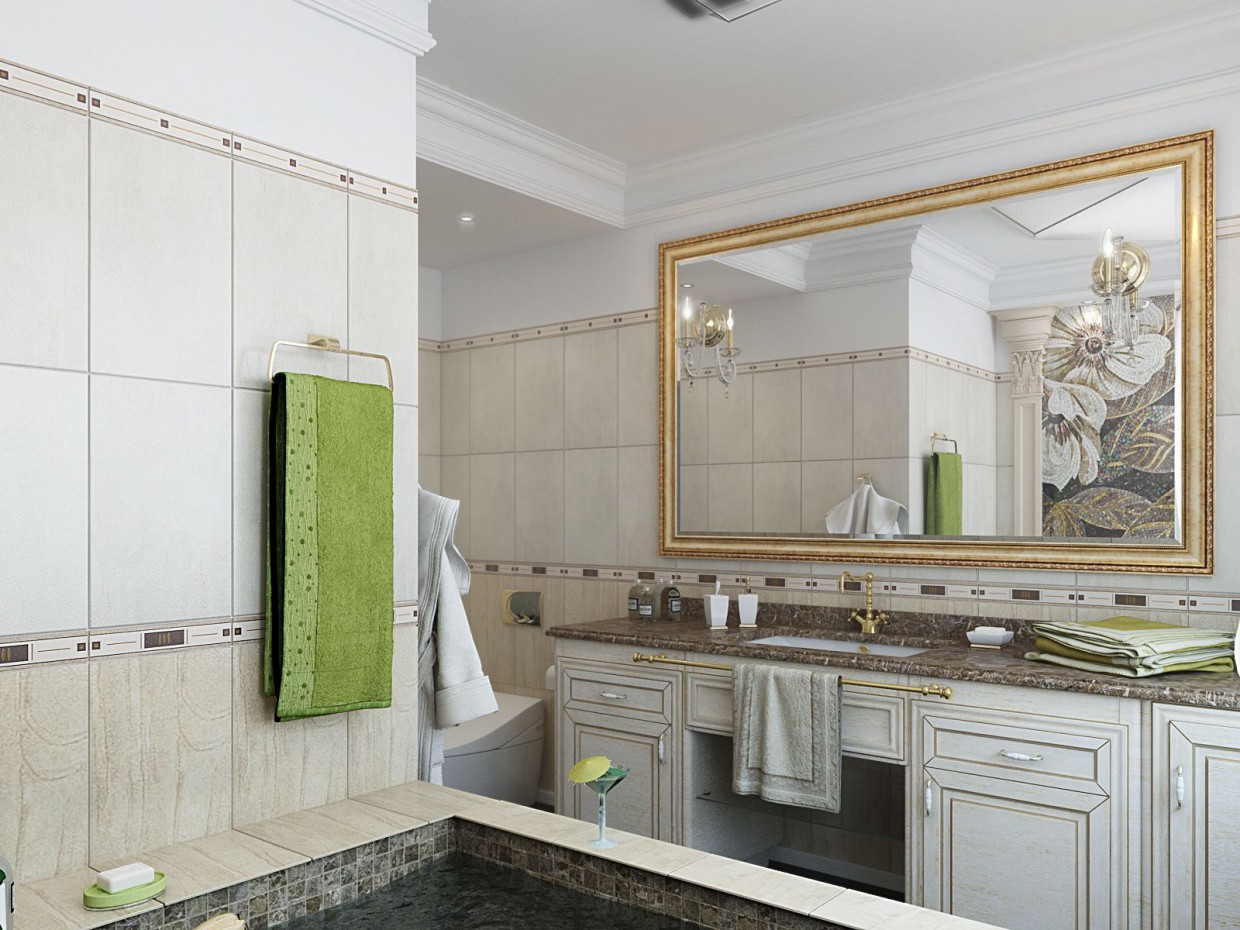 Bathroom in private house in 3d max vray image