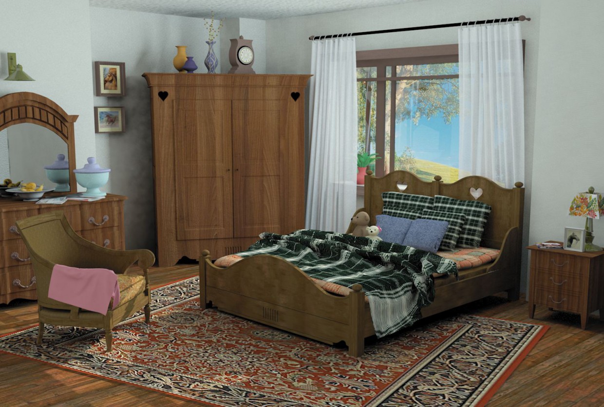 bedroom in 3d max mental ray image