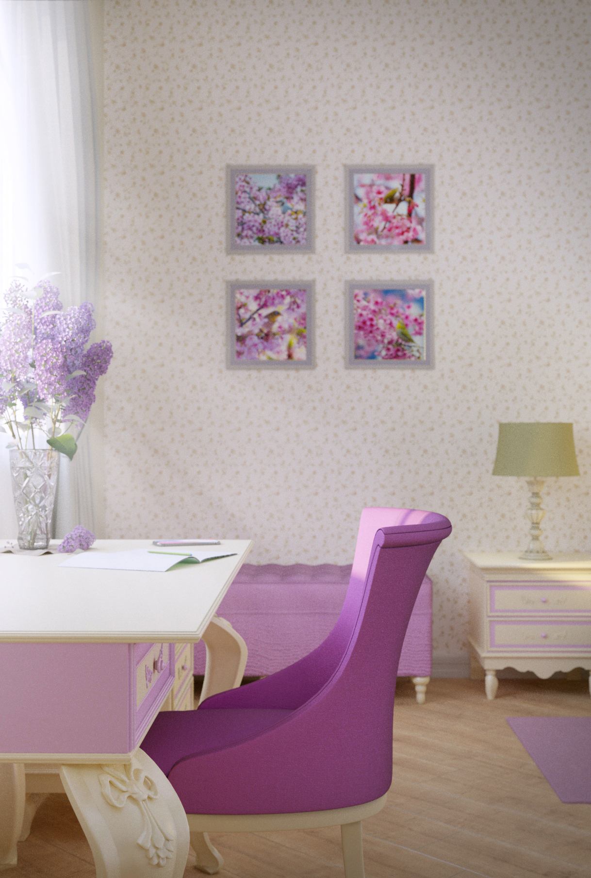 Кімната для дівчинки. в 3d max corona render зображення