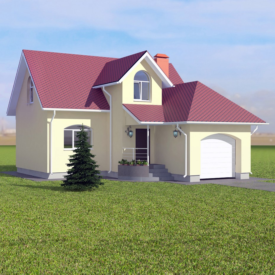 Cottage in 3d max vray image