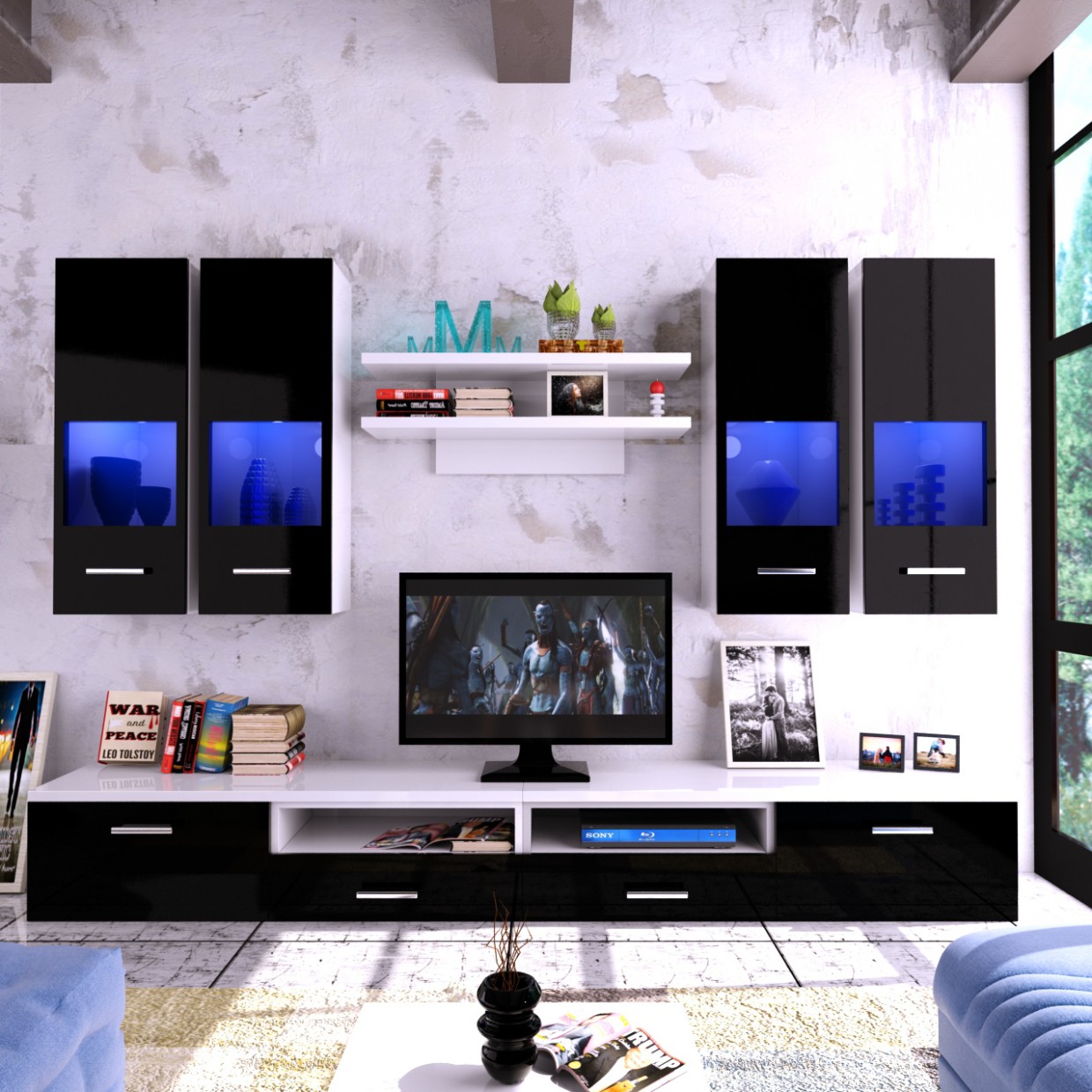 Телевізор стіні телевізор стіні моделювання та візуалізації в 3d max vray 3.0 зображення