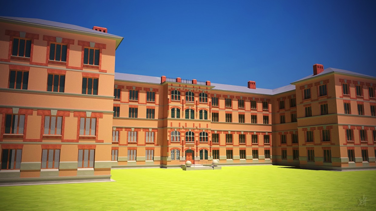 Hospital building in 3d max vray 2.5 image