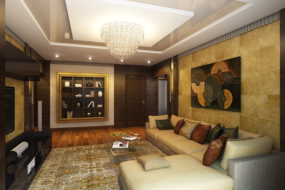 living room in Blender cycles render image