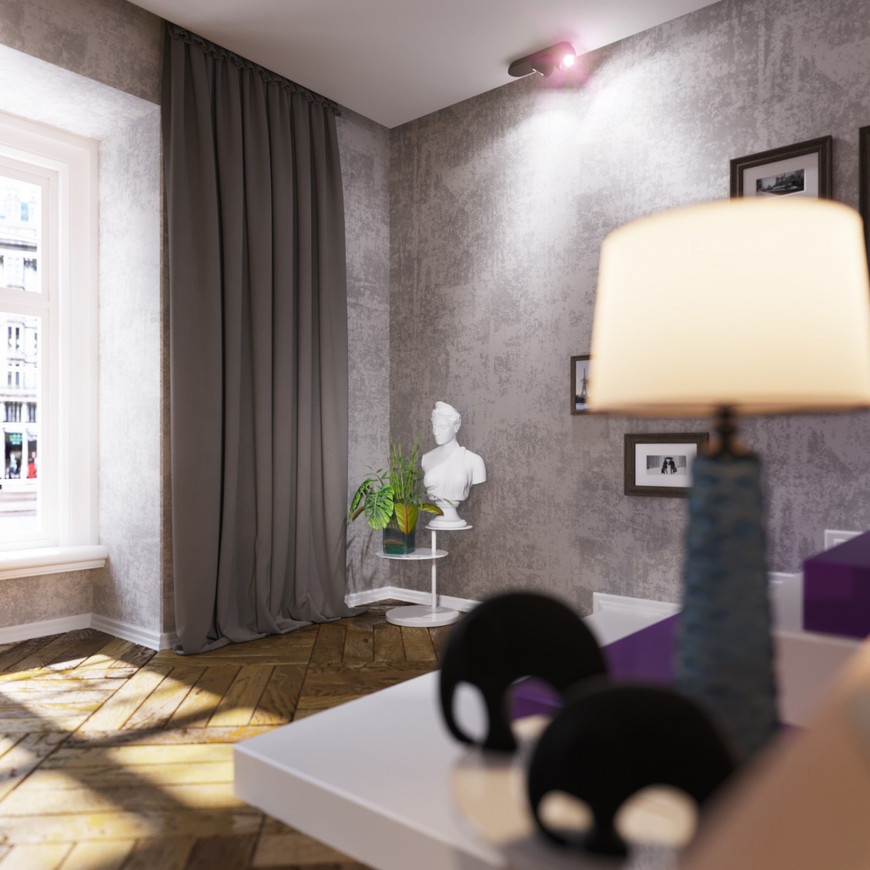 Apartamento Studio em 3d max corona render imagem