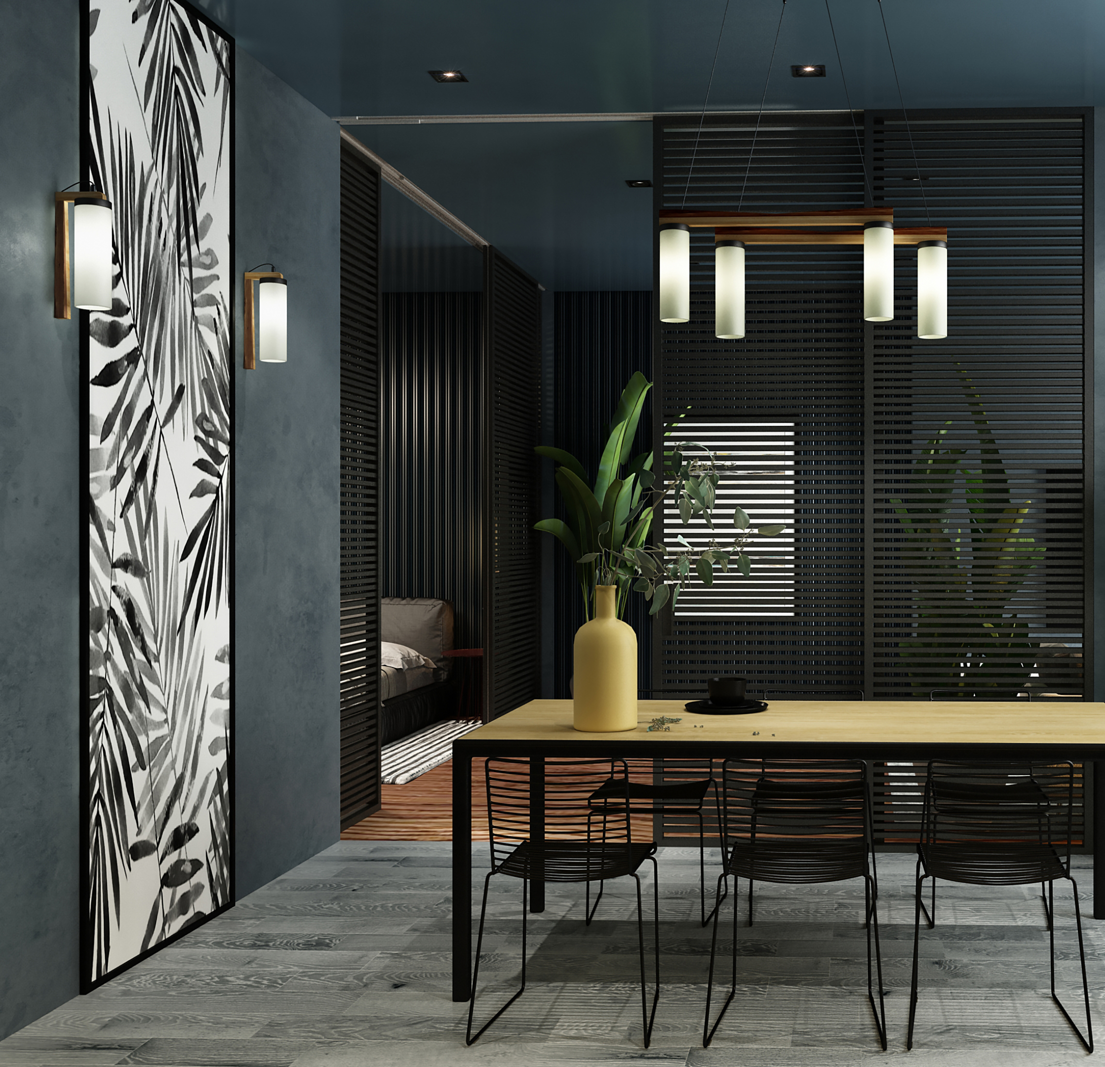 lamps in interiors in 3d max mental ray image