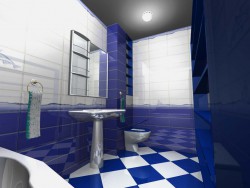 Bir apartman dairesinde bir banyo tasarımı