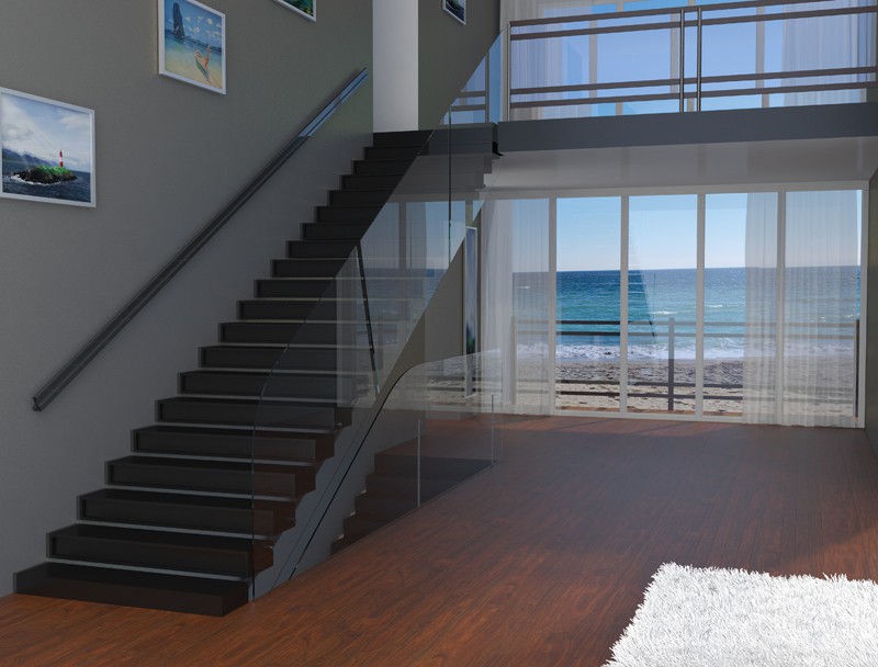 सीढ़ियों का एक दृश्य 3d max vray में प्रस्तुत छवि